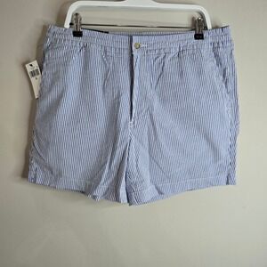 Polo Ralph Lauren Mens XL Seersucker Shorts Blue White Striped Classic Fit NEW